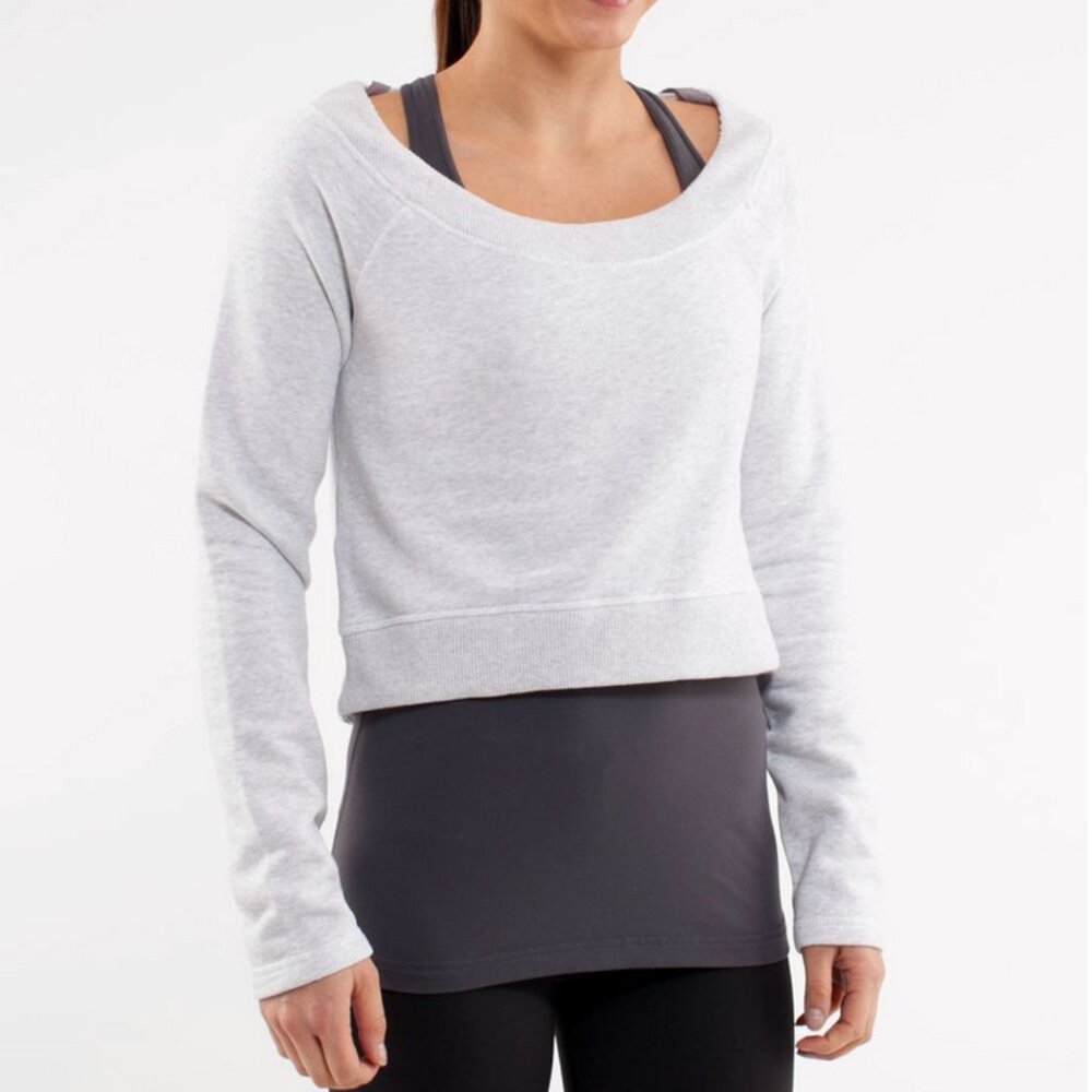 Lululemon Good Karma cropped Pullover sweatshirt, grey